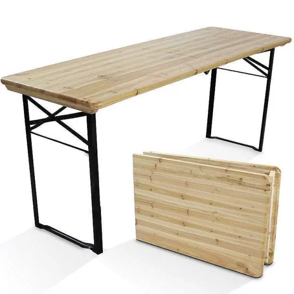 RETIF Table Pliante En Bois 180X58X75 Cm