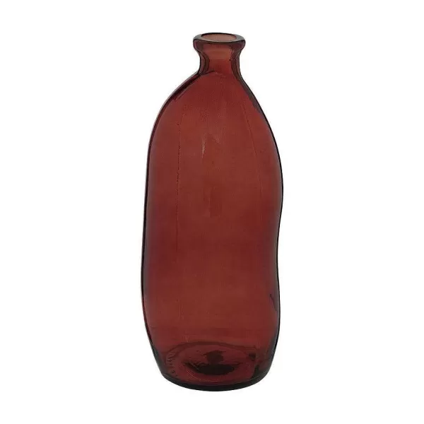 RETIF Vase Bouteille En Verre Recycl Rouge Ambre 13Xh 35Cm