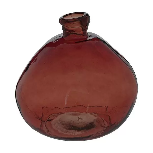 RETIF Vase Rond En Verre Recycl Rouge Ambre H33Cm